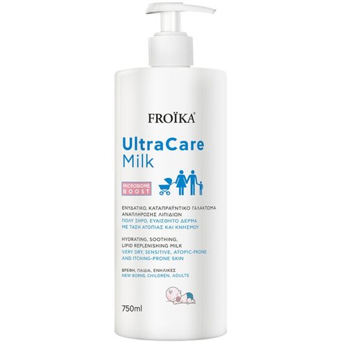 Froika Ultra Care  Hydrating, Soothing & Lipid Replenishing Milk Хидратиращ и успокояващ лосион, идеален за много суха, чувствителна кожа с атопия и склонност към сърбеж, за бебета, деца и възрастни с помпа 750ml