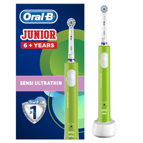 Oral-B Junior Cleaner Teeth Sensi UltraThin Електрическа презареждаща се четка за зъби​​​​​​​ за деца, 6+ години