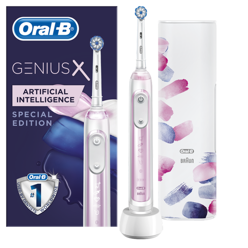 Oral-B GeniusX 10000 Special Edition Blush Pink Електрическа четка за зъби, функция за разпознаване на четка с изкуствен интелек