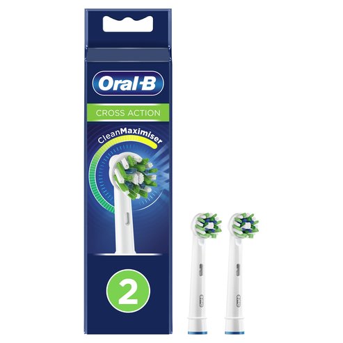 Oral-B CrossAction with CleanMaximiser Technology Electric Toothbrush Heads White 2 бр