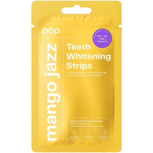 Pop. Teeth Whitening Strips Ленти за избелване на зъби със сладък екзотичен вкус на манго 14 броя - Mango Jazz