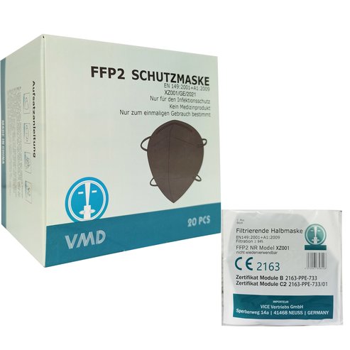 Vice Medical FFP2 KN95 Protective Masks XZ001 Black, 20 бр