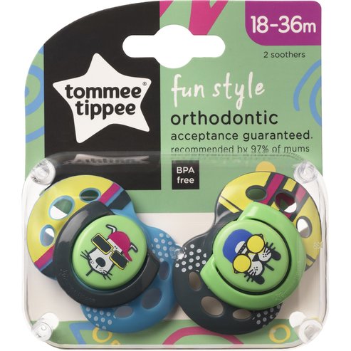 Tommee Tippee Fun Style Orthodontic Soothers 18-36m Dogs Код 43340565, 2 бр