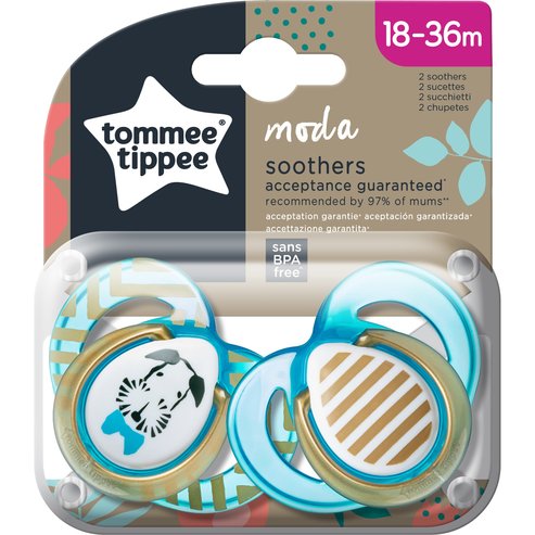 Tommee Tippee Moda Soothers 18-36m Син код 43343841, 2 бр