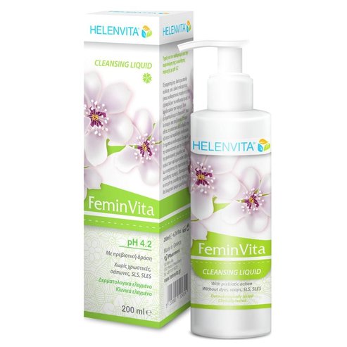 Helenvita FeminVita Cleansing Liquid pH 4.2 Почистваща течност за чувствителната зона с пребиотично действие 200ml