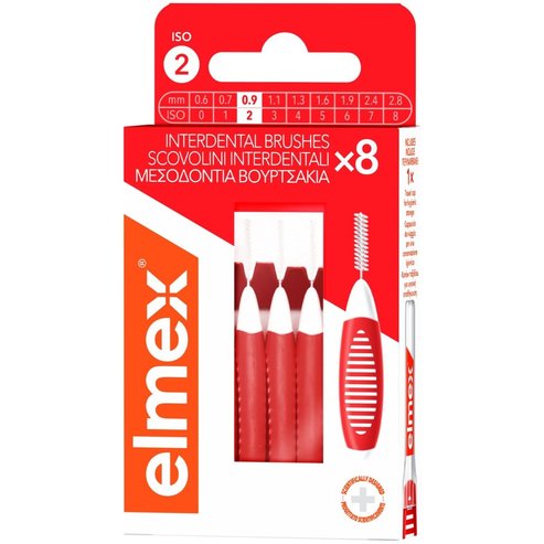 Elmex Interdental Brush Междузъбни четки, идеални за хора с импланти или брекети 8 броя - Size 2 / 0.9mm