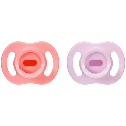 Tommee Tippee Ultrta Light Stay Put Orthodontic Silicone Soother 0-6m+, 2 бр - Розово / Люляк