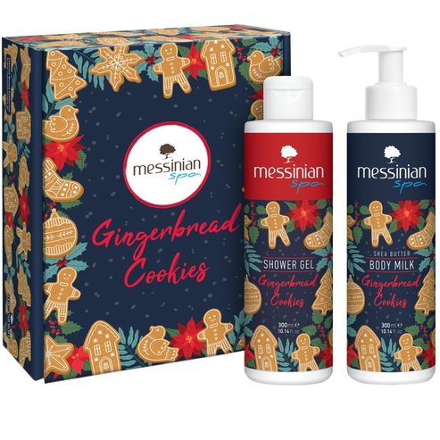 Messinian Spa Promo Christmas Box Gingerbread Cookies Shower Gel 300ml & Body Milk 300ml