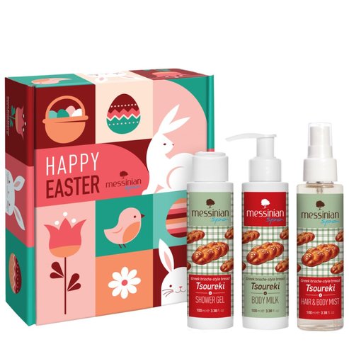 Messinian Spa Promo Tsoureki Shower Gel 100ml & Body Milk 100ml & Hair & Body Mist 100ml