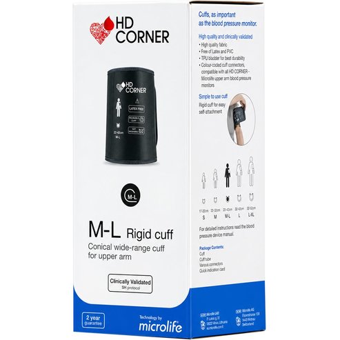 Microlife Hd Corner Rigid Conical Wide Range Rigid Cuff for Uper Arm M-L, 22-42 cm 1 Брой