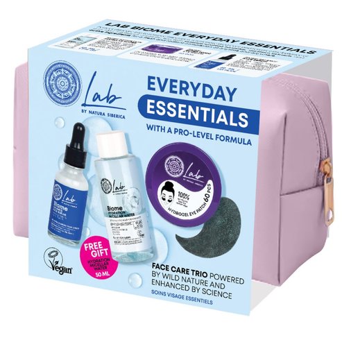 Natura Siberica Promo Lab Biome Everyday Essentials Super Tonic Eye Patche 60 бр & Balance Face Serum 30ml & Подарък Hydration Micellar Water 50ml & & Подарък торбичка 1 бр
