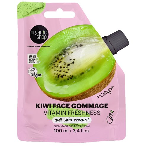 Organic Shop Vitamin Freshness Kiwi with Collagen Face Commage Ексфолиант за лице с киви & колаген за сияйна кожа & еластичност 100ml
