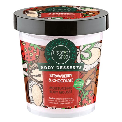 Organic Shop Body Desserts Strawberry & Chocolate Moisturizing Body Mousse 450ml