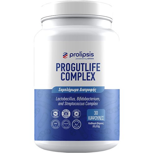 Prolipsis ProGutLife Complex Хранителна добавка с 5 различни високоефективни пробиотика за балансиране на чревната микрофлора & добра функция на стомашно-чревната система 30caps