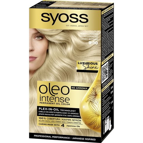 Syoss Oleo Intense Permanent Oil Hair Color Kit 1 бр - 9-10 Ярка блондинка
