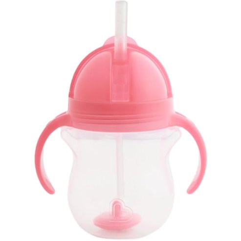 Munchkin Tip & Sip Weighted Straw Cup 6m+, 207ml - Светло розово