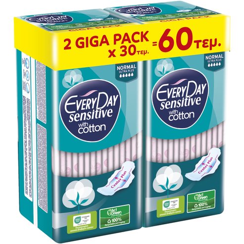 Every Day Комплект Sensitive with Cotton Normal Ultra Plus Giga Pack 60 бр (2x30 бр)