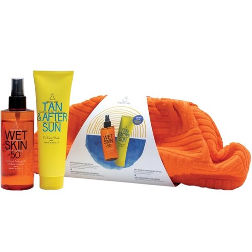 Youth Lab Promo Wet Skin Spf50 Dry Touch Face - Body Tanning Oil 200ml & Tan - After Sun Gel-Cream 150ml & Подарък торбичка 1 бр