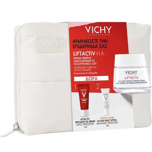 Vichy Promo Liftactiv Η.Α. Anti-Wrinkle Firming Cream 50ml & Подарък B3 Face Serum 5ml & Capital Soleil UV- Age Daily Spf50+, 3ml & торбичка 1 бр