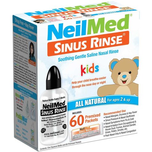 NeilMed Promo Sinus Rinse Kids All Natural 2 Years+ Squeeze Bottle 1 Τεμάχιο & Αλατούχο Διάλυμα 60 Φακελίσκοι 