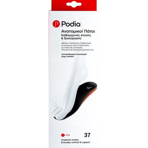 Podia Anatomic Insoles for Everyday Comfort & Support 1 чифт - Νο 37