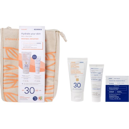 Korres Promo Tinted Sunscreen Face Cream Spf30, 50ml & Подарък Foaming Cream Cleanser 20ml & Greek Yoghurt Serum 1.5ml & торбичка