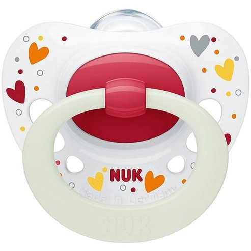 Nuk Signature Night Orthodontic Silicone Soother Бяло / Бордо 0-6м 1 брой, Код 10730653