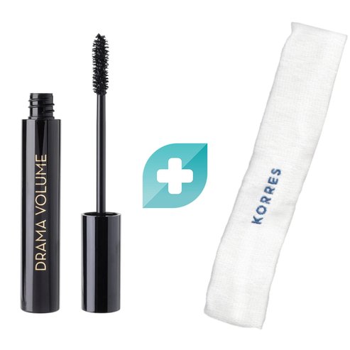 Korres Комплект Подарък Volcanic Minerals Mini Mascara Drama Volume 4ml & Head Band Towel 1 бр