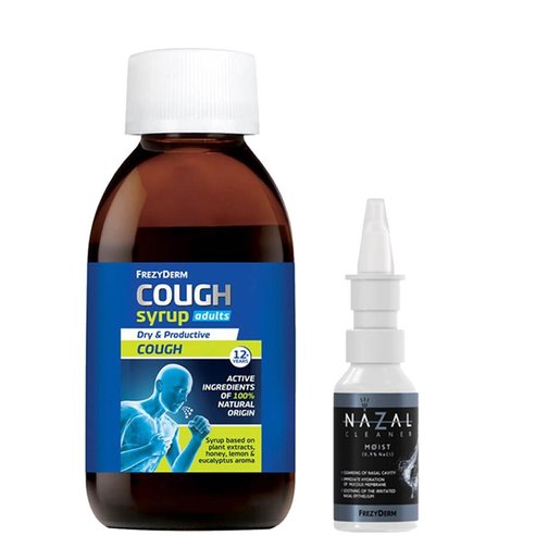 Frezyderm Promo Cough Syrup Adults 182g & Nazal Cleaner Moist Spray 30ml