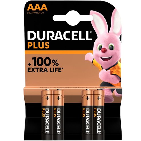 Duracell Plus Power Alkaline AAA +100% Extra Life 4 Подарък