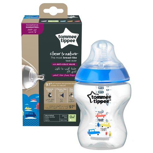 Tommee Tippee Closer to Nature Baby Bottle 0m+ Код 42250185, 260ml - Син