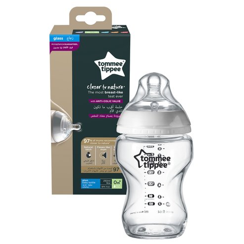Tommee Tippee Closer to Nature Glass Baby Bottle 0m+ Код 42243885, 250ml