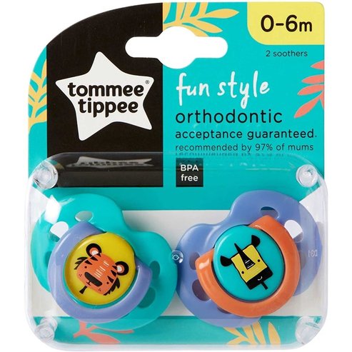 Tommee Tippee Fun Style Orthodontic Soothers 0-6m Код 433470, 2 бр