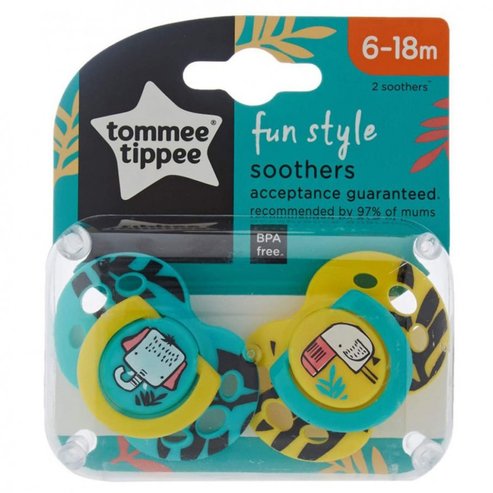 Tommee Tippee Fun Style Orthodontic Soothers 6-18m Код 433471, 2 бр