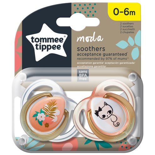 Tommee Tippee Moda Soothers 0-6m Код 433487, 2 бр