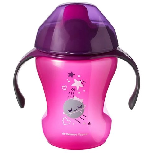 Tommee Tippee Easy Drink Cup 6m+ Обучителна чаша с накрайник и дръжки за деца над 6 месеца 230ml - Розово