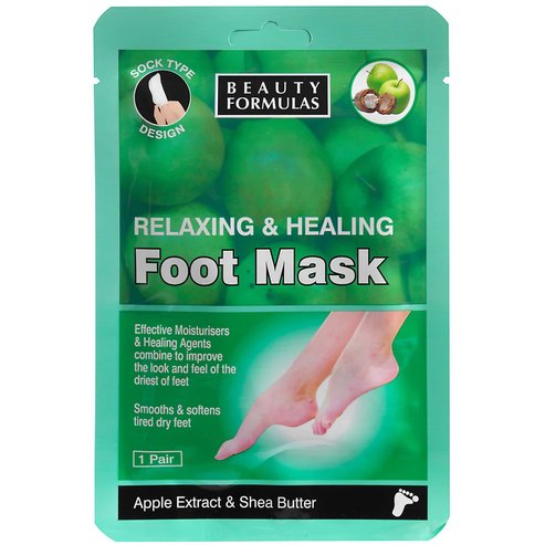 Beauty Formulas Relaxing & Healing Foot Mask with Apple Extract & Shea Butter 1 чифт