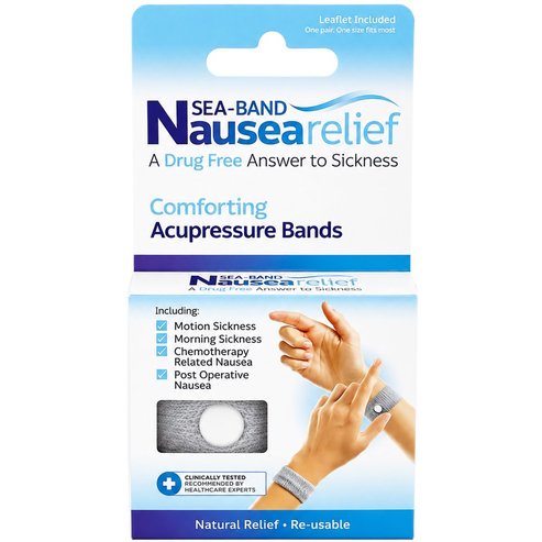 Sea-Band Nausea Relief Comforting Accupresure Bands Облекчаващи акупресурни гривни за справяне с гаденето 2 броя