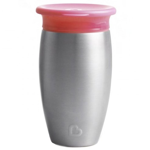 Munchkin Miracle 360 Stainless Steel Cup 12m+ Детска термочаша от неръждаема стомана 296ml - Розов