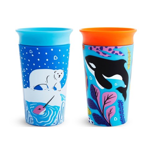 Munchkin Miracle 360° Cup Polar / Orca Детски образователни чаши Кит / мечка 266мл 2 броя