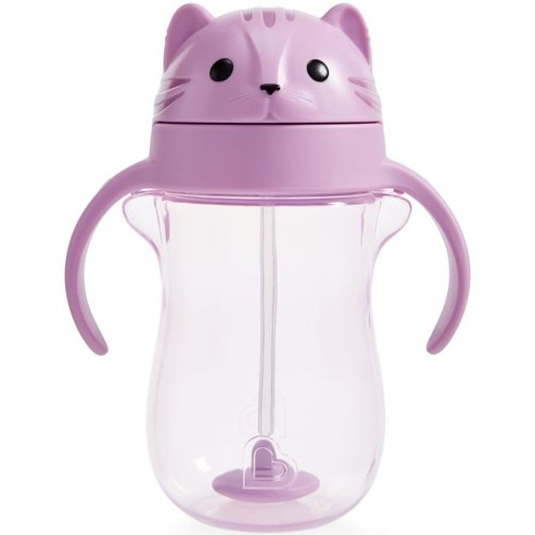 Munchkin Tip & Sip Weighted Straw Cup 9m+, 296ml - Cat