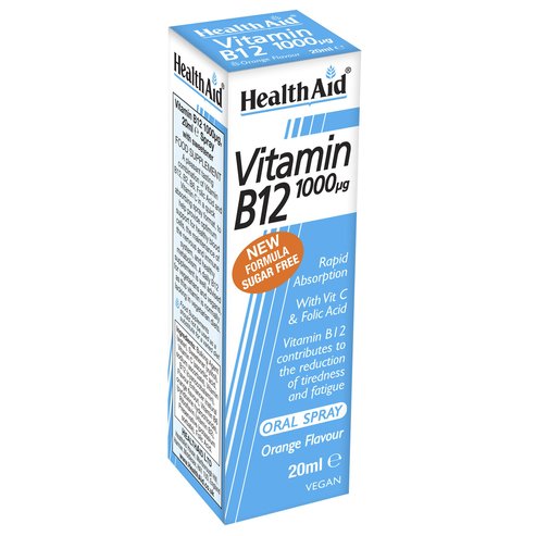 Health Aid Vitamin B12 1000mg Spray for Rapid Absorption 20ml