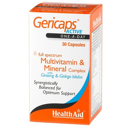 Health Aid Gericaps Active Multivitamin & Mineral Complex with Ginseng & Ginkgo Biloba 30caps