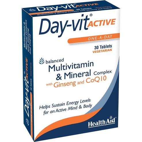 Health Aid Day-Vit Active Multivitamin & Mineral with Ginseng & CoQ10 30tabs