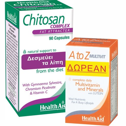 Health Aid Promo Chitosan Complex 90caps & Подарък A to Z Multivitamin & Minerals 30tabs