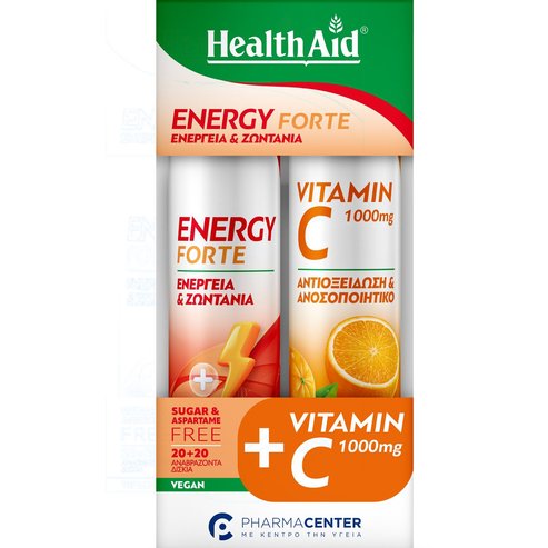 Health Aid Promo Energy Forte Tropical Fruits 20 Effer.tabs & Vitamin C 1000mg Orange 20 Effer.tabs