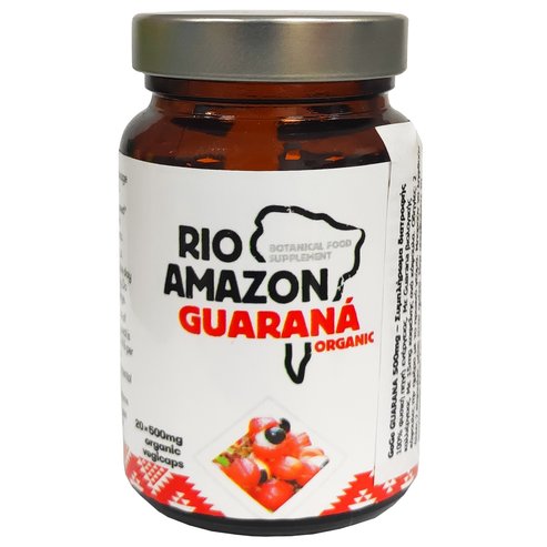 Rio Amazon Gogo Guarana Vegicaps 500мг - 100% естествен продукт за тонизиране на тялото и ума, 20 капсули