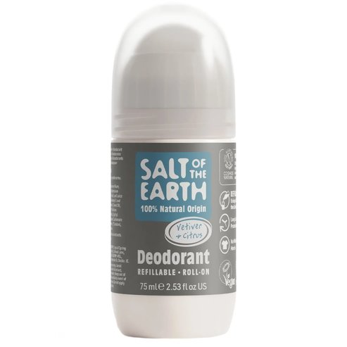 Salt of the Earth Natural Refillable Roll-On Deodorant 75ml - Vetiver & Citrus