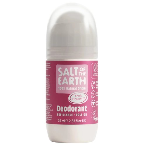 Salt of the Earth Natural Refillable Roll-On Deodorant 75ml - Fresh Strawberry