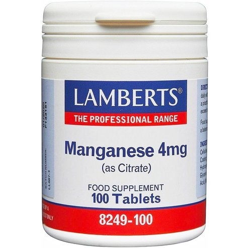 Lamberts Manganese (as Citrate) 4mg, 100tabs